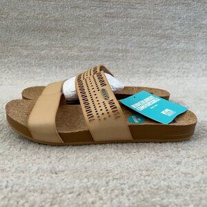 NWT Reef Cushion Vista Perforated Boho Sandals Slides Shoes 7.5 Resort